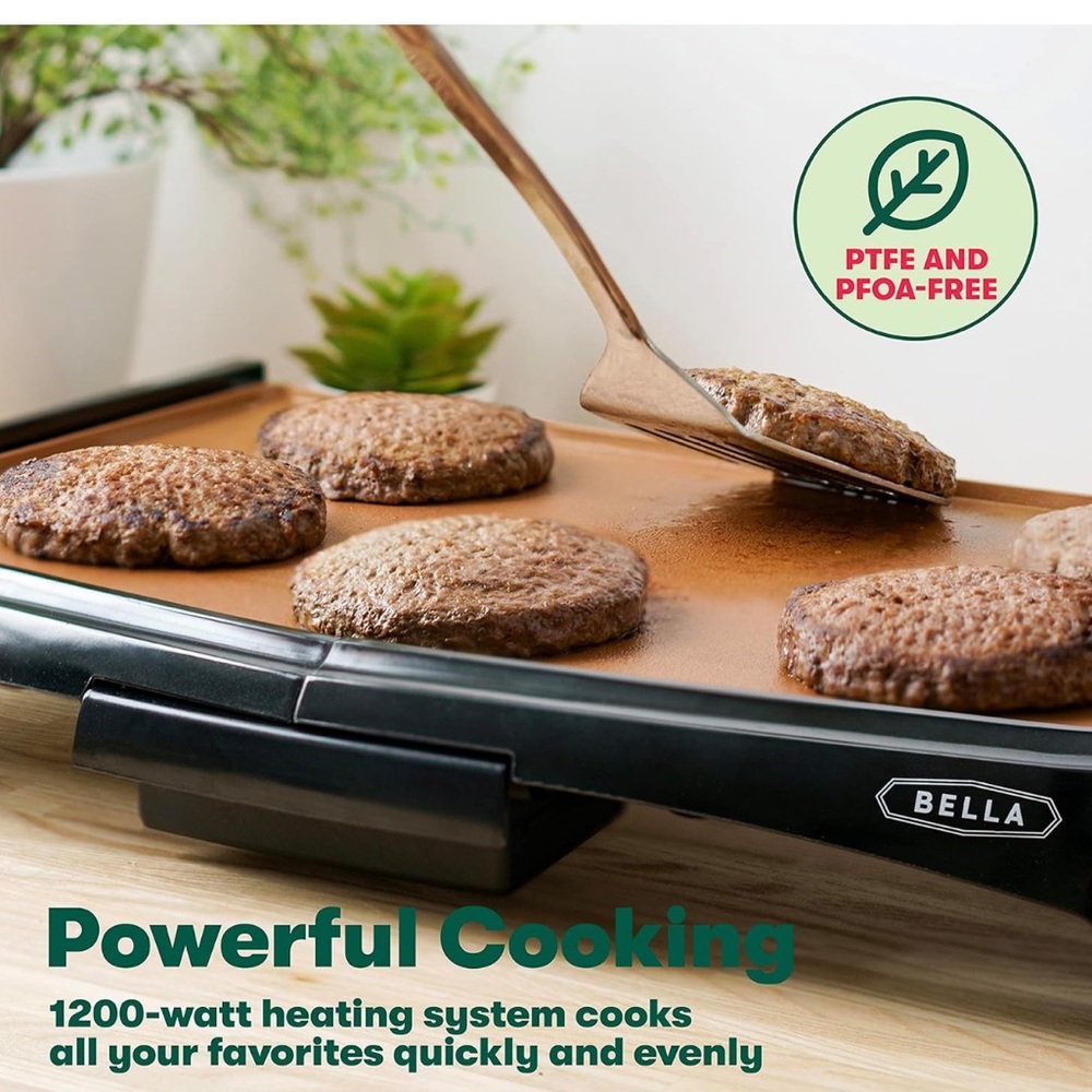 Bella Classic breakfast griddle set burgers turkey plug-in electric - Picture 3 of 4